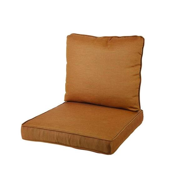 Hampton Bay Oak Heights 27.56 x 24.41 Outdoor Lounge Chair Cushion in Standard Cashew