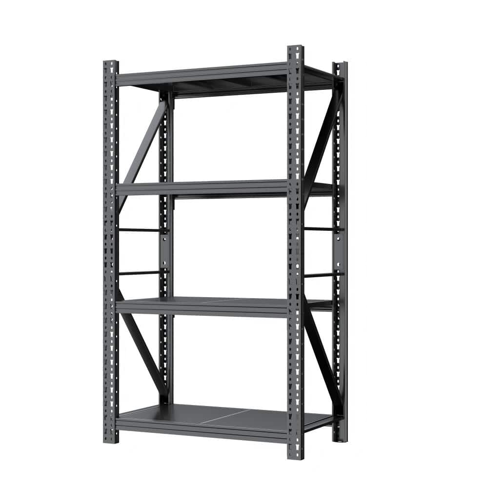 4-Shelf Steel Heavy Duty Adjustable Garage Pantry Storage Shelving Unit in Black (32 in. W x 73 in. H x 14 in. D) price history on PriceWatchPro