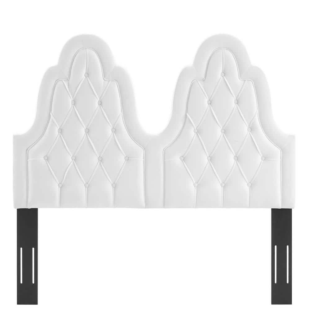 MODWAY Augustine Tufted Performance Velvet King/California King Headboard in White MOD6415WHI