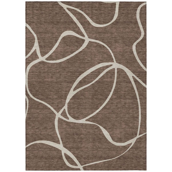 Chantille Machine Washable Indoor/Outdoor Abstract ACN999 Brown 8 ft. x 10 ft. Area Rug