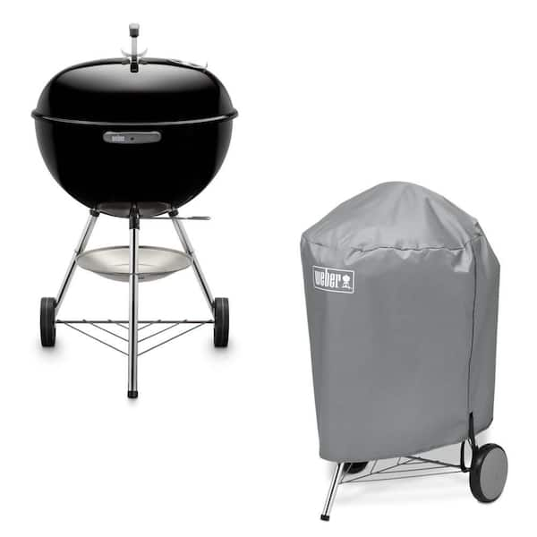 Original Kettle 22 in. Charcoal Grill in Black with Gray Grill Cover