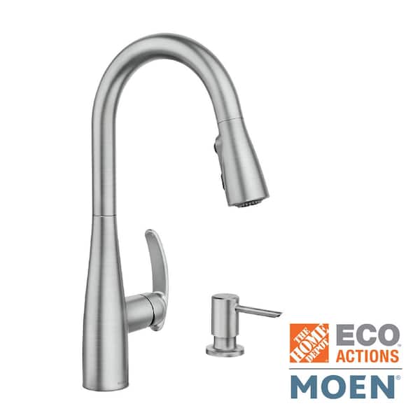 MOEN Reyes Single-Handle Pull-Down Sprayer Kitchen Faucet with Reflex and Power Clean in Spot Resist Stainless