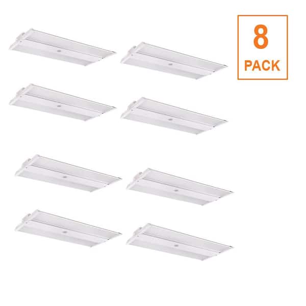8-Pack 2 ft. 400-Watt Equivalent Thin Profile LED Dimmable White High Bay Light 4000K 5000K 23,500LM Workshop Garage