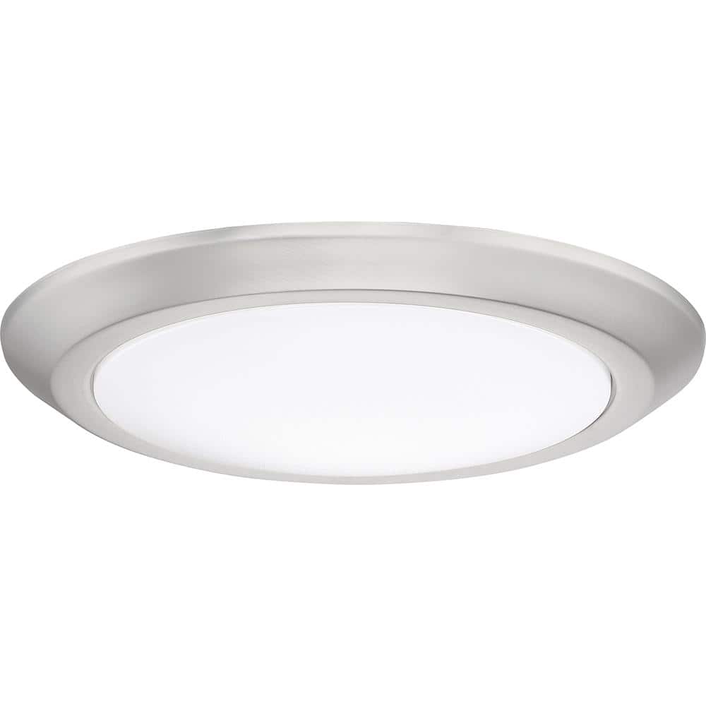 Verge 12" Brushed Nickel LED Flush Mount Light with Frosted Glass