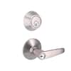 Stainless Steel Entry Door Handle Combo Lock Set with Deadbolt and 4 KW1  Keys, Keyed Alike