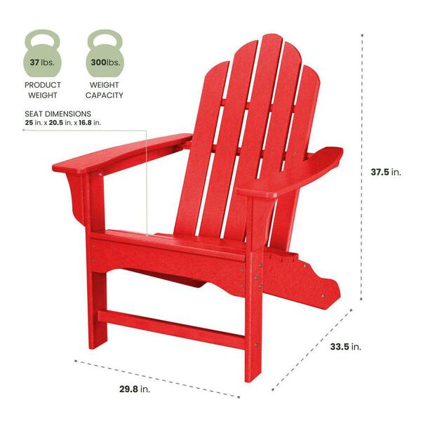 Hanover All-Weather Patio Adirondack Chair in Sunset Red HVLNA10SR