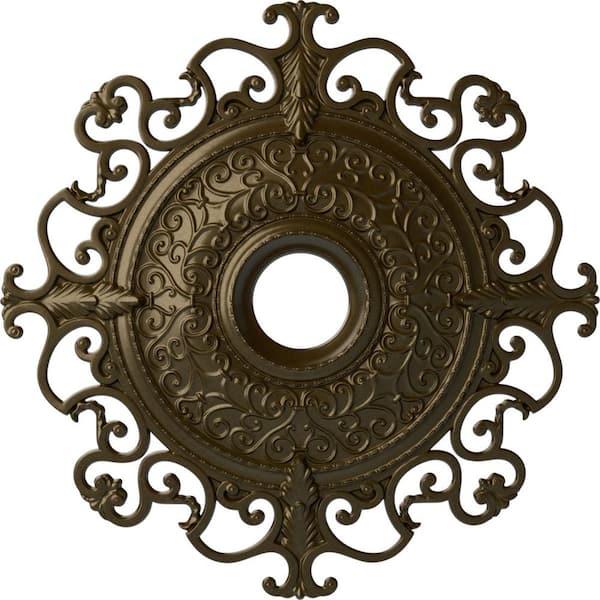 Ekena Millwork 2-7/8" x 38-3/8" x 38-3/8" Polyurethane Orleans Ceiling, Brass