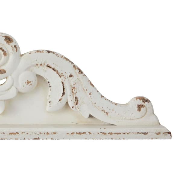 Decoriny 664339959967 Craved Hand Made White Distressed Decorative