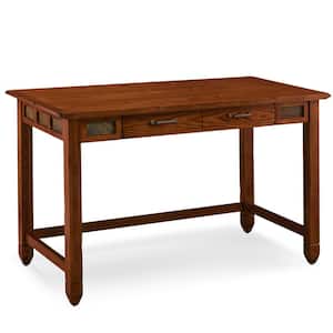 Distressed Rustic Autumn 48 in. W x 24 in. D Rectangle Wood Writing Desk with Drop Front Keyboard Drawer