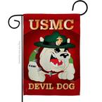 13 in. x 18.5 in. Devil Dog Garden Flag Double-Sided Armed Forces Decorative Vertical Flags