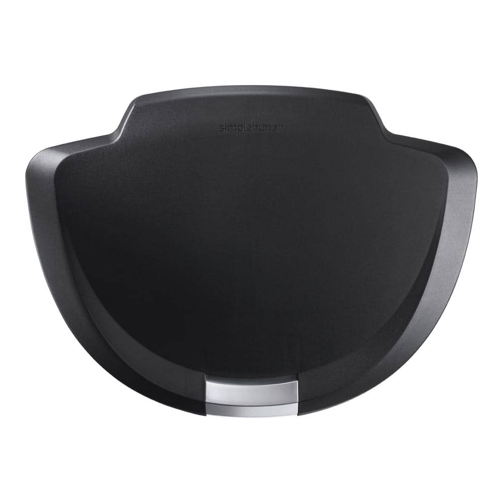Black Plastic Semi-Round Step Trash Can with Steel Pedal