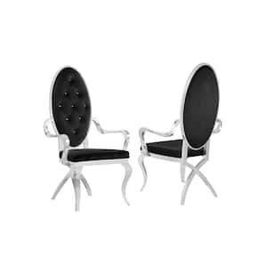 Ted Black Velvet Arm Chairs (Set of 2)