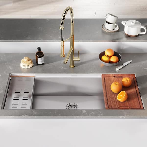 Swiss Madison Rivage Stainless Steel 45 in. Single Bowl Undermount Workstation Kitchen Sink