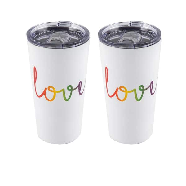 Cambridge 20oz 'Coffee Loves You' Travel Tumbler, Color: Blue