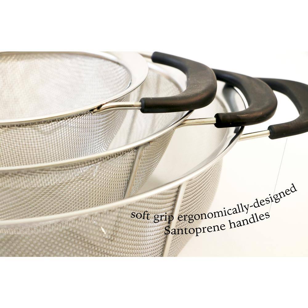 Stainless Steel Mesh Colander with Santopreme Handles, 6.5-Inch