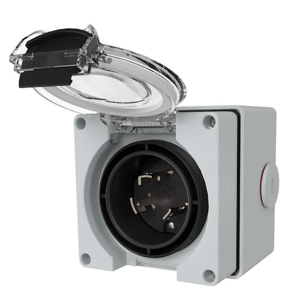 30 Amp Power Inlet Box, 250V, Outdoor Dustproof and Weatherproof for Generators, Welding Machines, ETL Listed