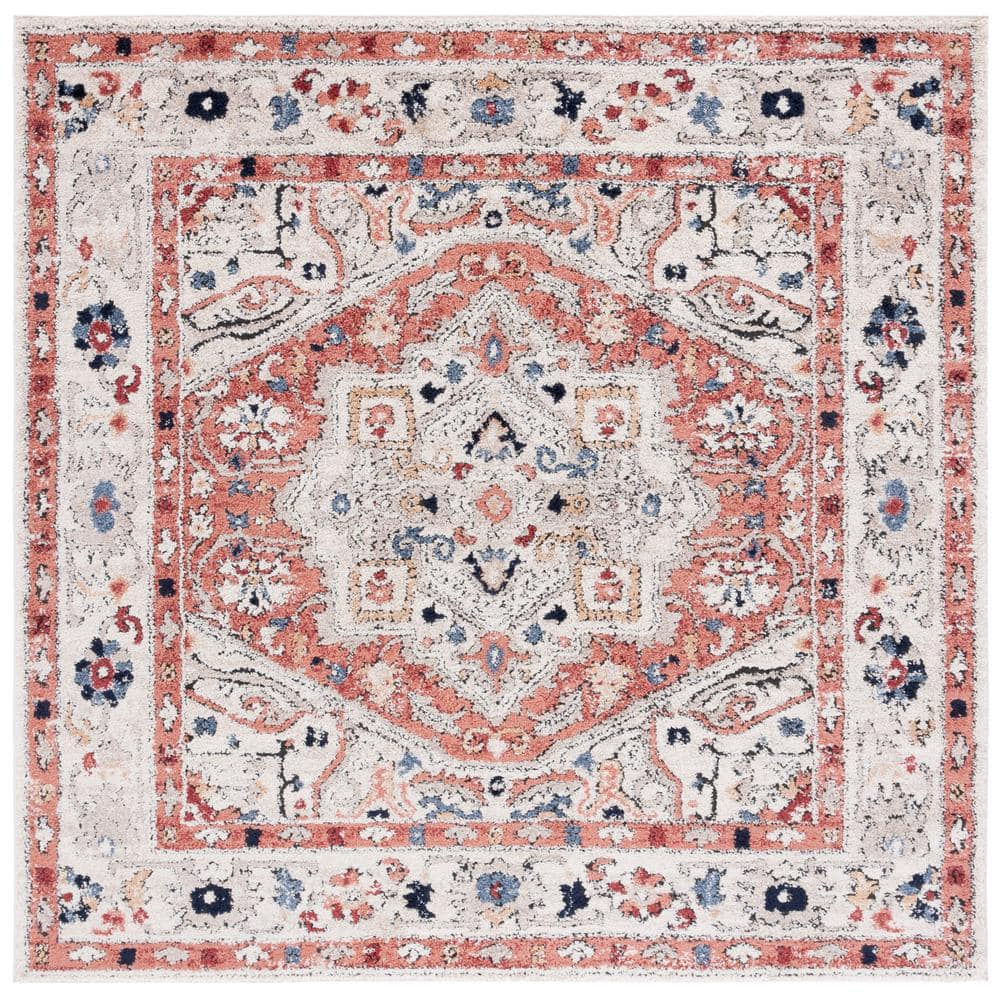 Luna Beige 7 ft. x 7 ft. Border Ornate Square Area Rug price history on PriceWatchPro
