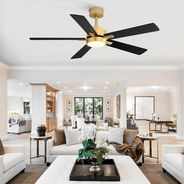 ホワイトS Charlie Breezary Charlie 52 in. Integrated LED Indoor Satin Nickel