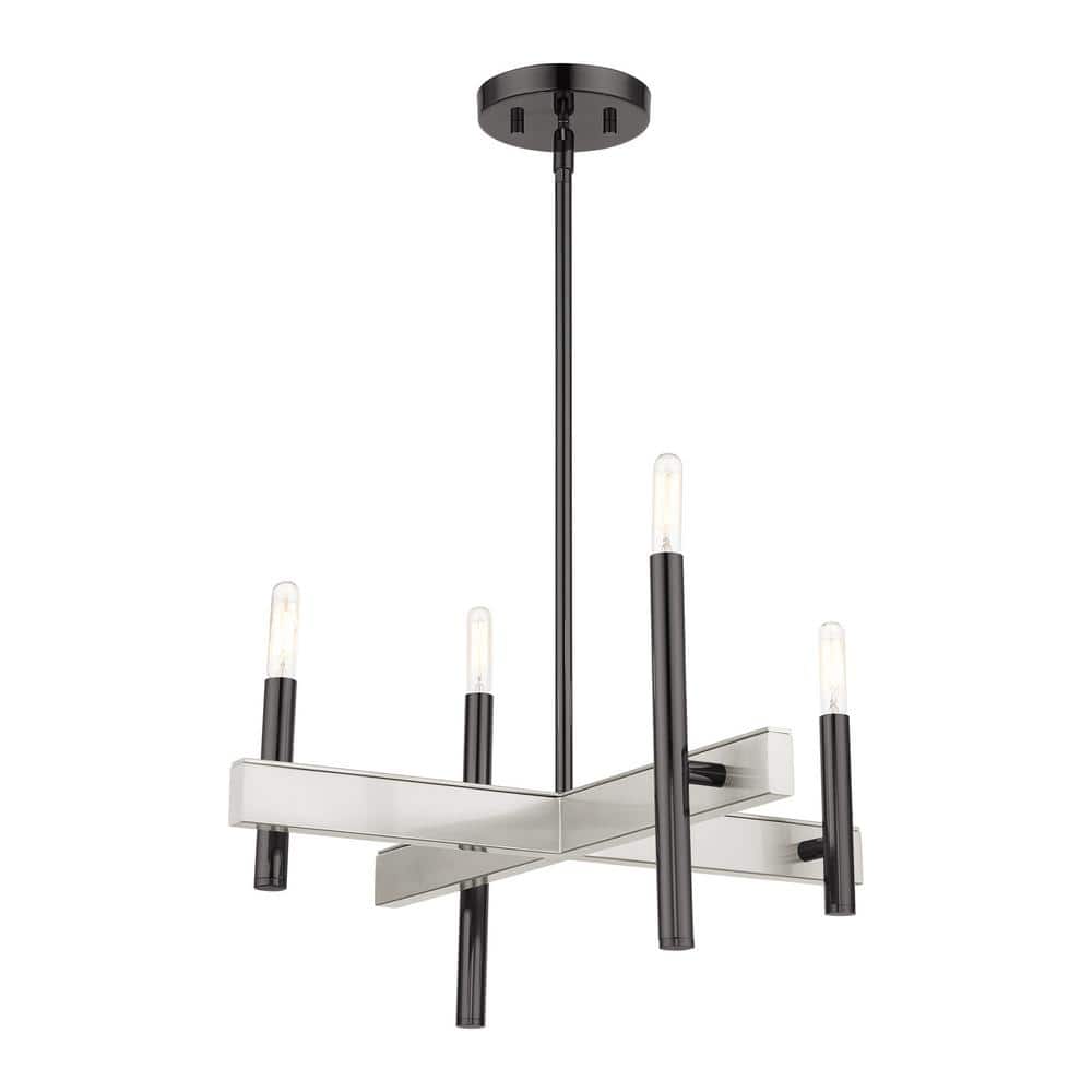 Denmark 4-Light Black Chrome Mini Chandelier