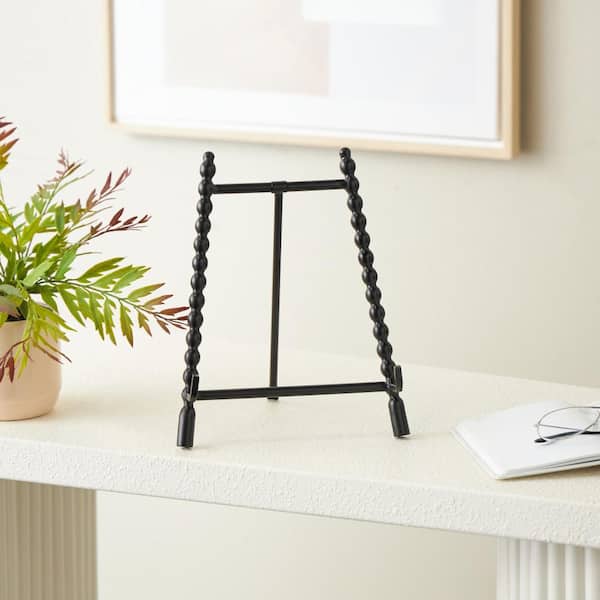 Litton Lane Black Metal Wide Abstract Easel