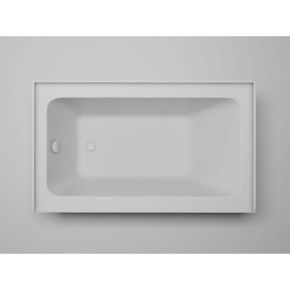 Pure White Acrylic Alcove Soaking Bathtub with Skirt