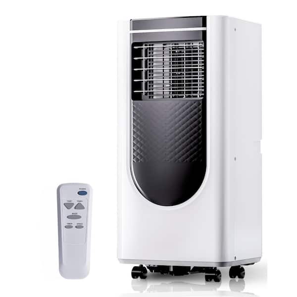 6900 BTU (DOE) Portable Air Conditioner Cools 250 Sq. Ft. with Remote, Dehumidifier in White, with Window Cent