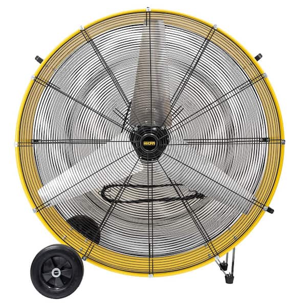 42 in. 2 Speeds Drum Fan in Yellow with Powerful 4/5 HP Motor, Commercial or Industrial Fan, Turbo Blade, Low Noise