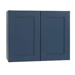 Newport Blue Painted Plywood Shaker Assembled Wall Kitchen Cabinet Soft Close 30 in W x 12 in D x 24 in H