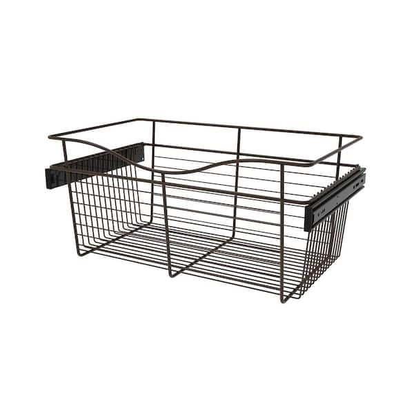 Rev-A-Shelf 11 in. H x 24 in. W Bronze Steel 1-Drawer Wide Mesh Wire Basket