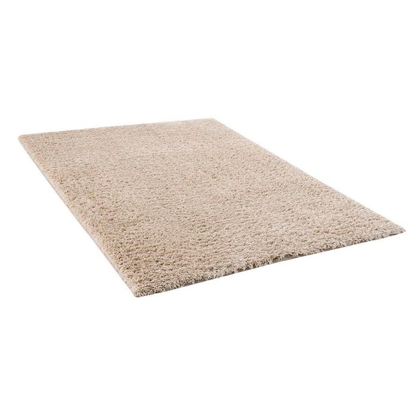 6 ft. x 4 ft. Cream Super Soft Polyester Shag Area Rug