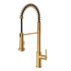 Parma Single Handle Pull Down Sprayer Kitchen Faucet with Pre-Rinse Spout in Brushed Bronze