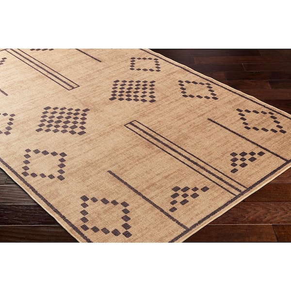Ez Jute Brown/Black 6 ft. x 9 ft. Machine-Washable Rug