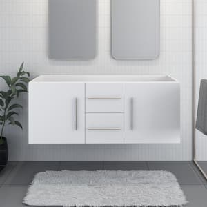 Napa 60 in. W x 22 in. D x 21 in. H in. Double Sink Bath Vanity Cabinet without Top in White, Wall Mounted