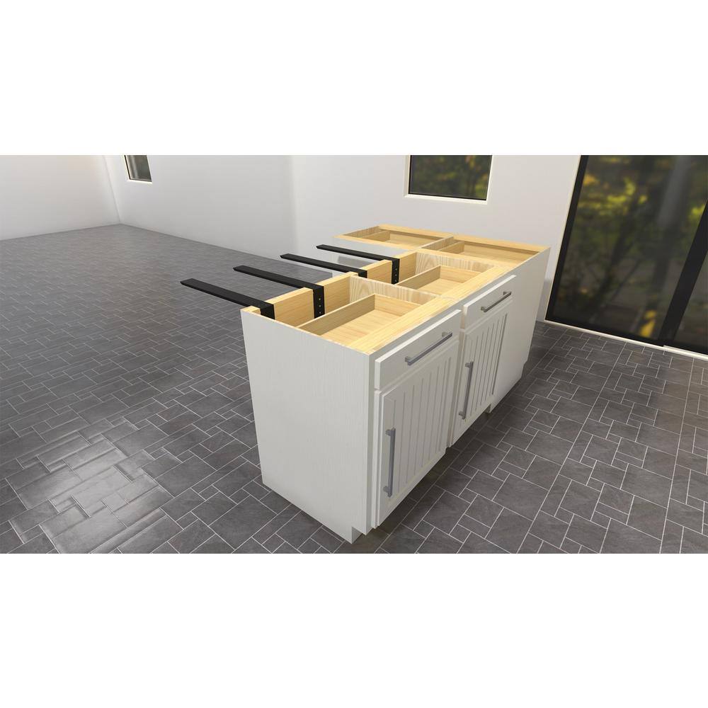 12-Inch Black Aluminum L Bracket Countertop Support