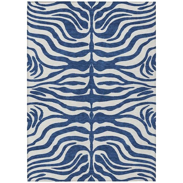 Addison Rugs Chantille Machine Washable Indoor/Outdoor Abstract ACN1042 Navy 2 ft. 6 in. x 3 ft. 10 in. Area Rug