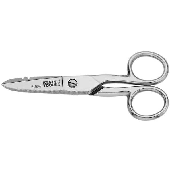 Klein Tools Electrician's Scissors, Nickel Plated 21007 - The Home
