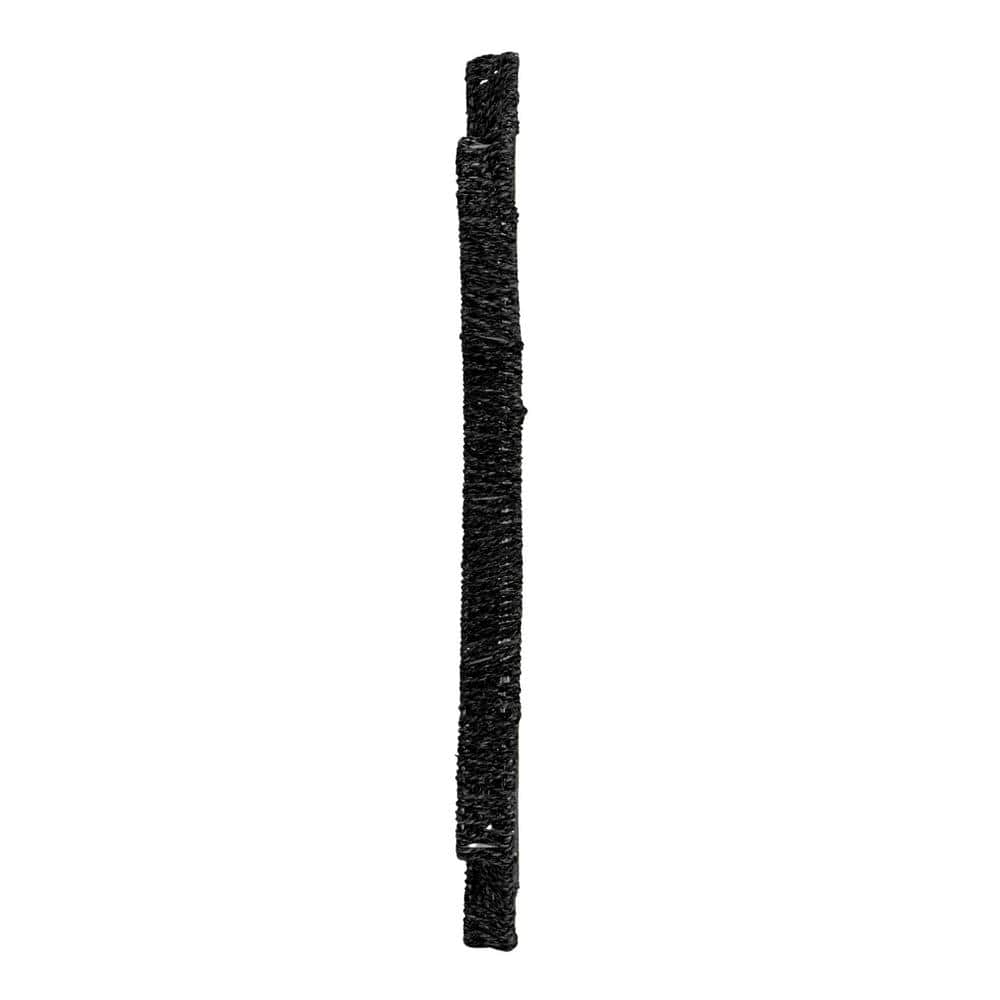 Handwoven Black Cattail Rectangular Wall Mirror