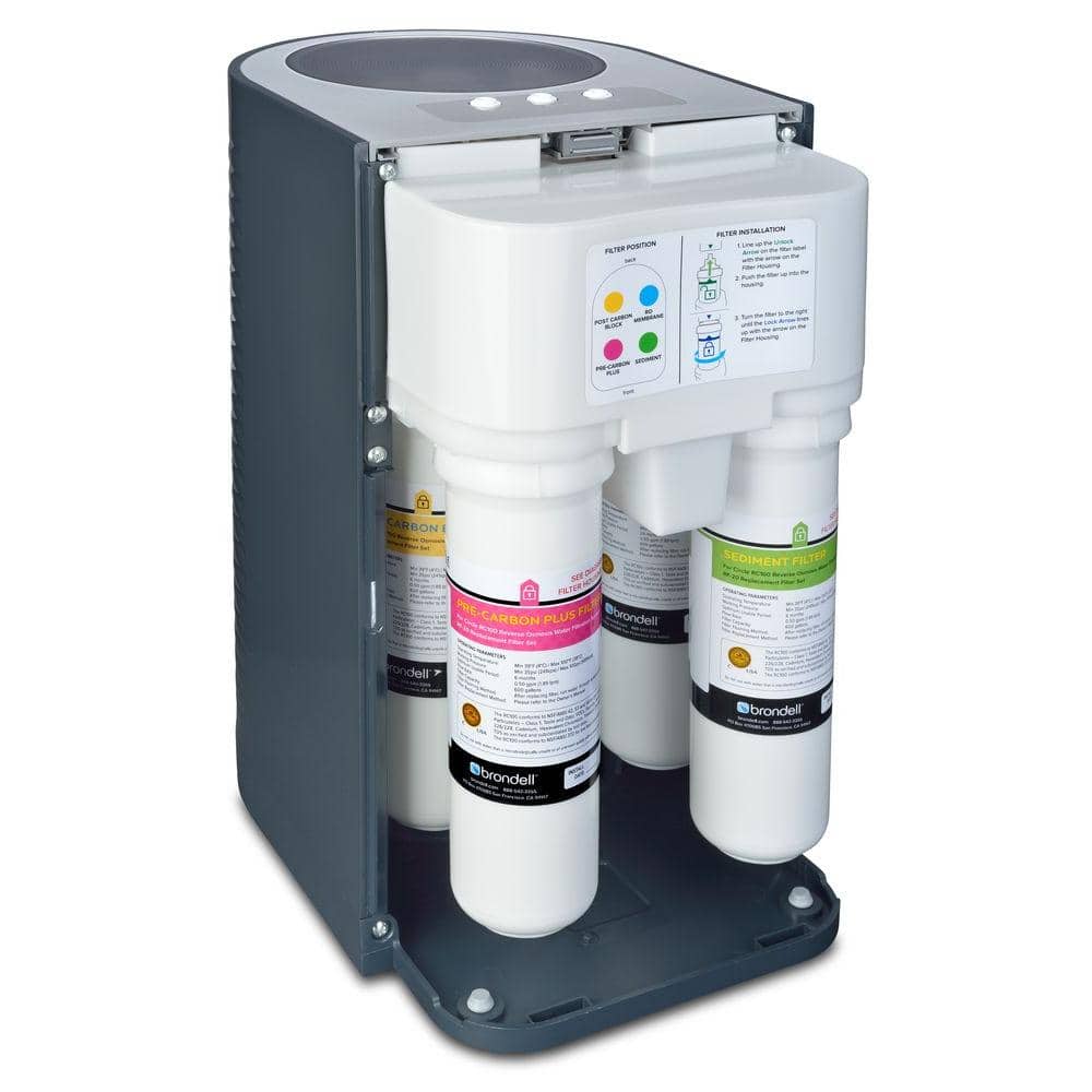 Black Reverse Osmosis Water Filtration System with Chrome Faucet