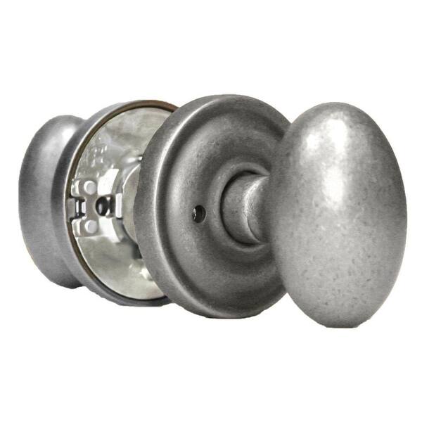 Global Door Controls Sapphire Residential Handley Style Distressed Nickel Privacy Knob