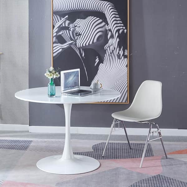 Amazon.com - NIUYAO Dining Table with Lazy Susan, Round