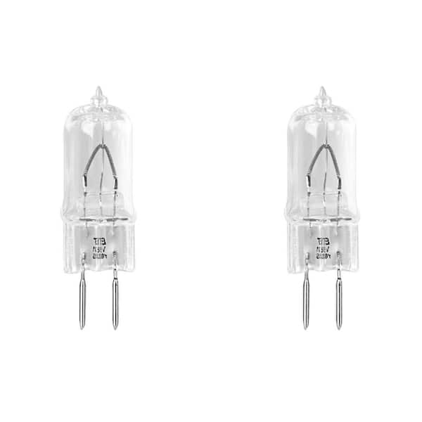 Feit Electric 50-Watt T4 Dimmable GY6.35 Halogen 2800K (2-Pack) Bright White BI-Pin Base Decorative 12-Volt Light Bulb