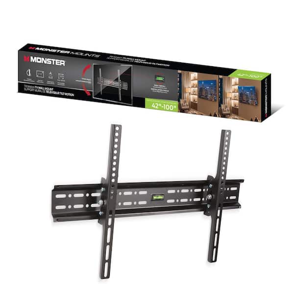 Tilt TV Mount for 42 in. 100 in. TVs up to 135 lbs. Flat Panel Tilt Television Mount with Heavy Gauge Steel Construction