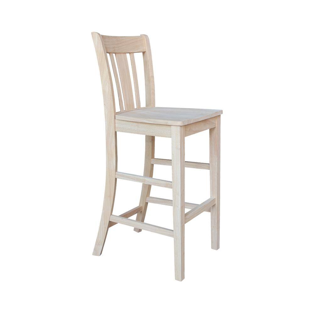 San Remo 30-Inch Unfinished Solid Wood Traditional Bar Stool