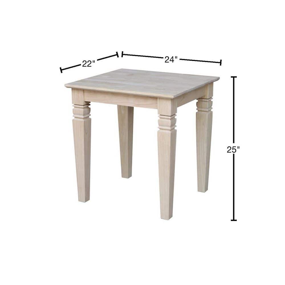 Classic Unfinished Parawood Java Square End Table