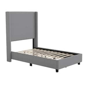 Gray Wood Frame Twin Platform Bed