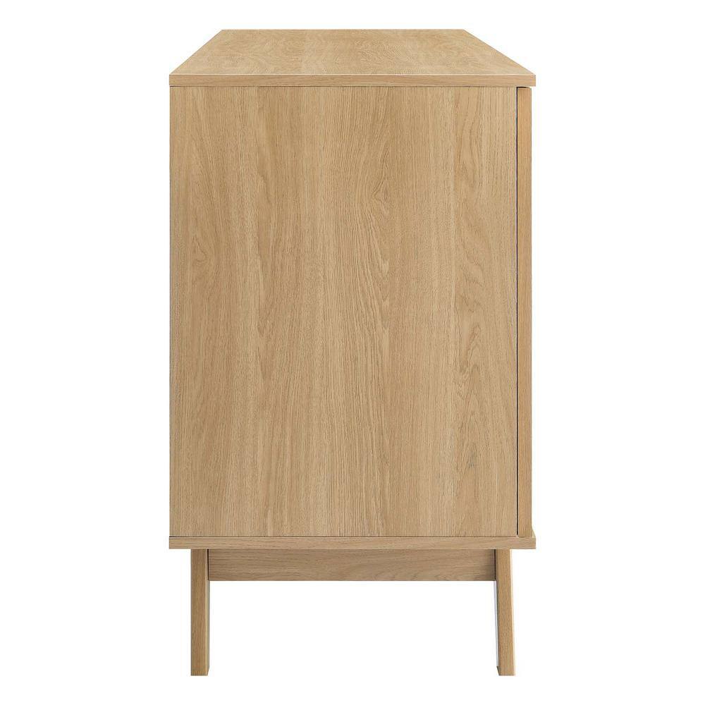 Soma 59" Oak Sideboard with Rattan Sliding Doors