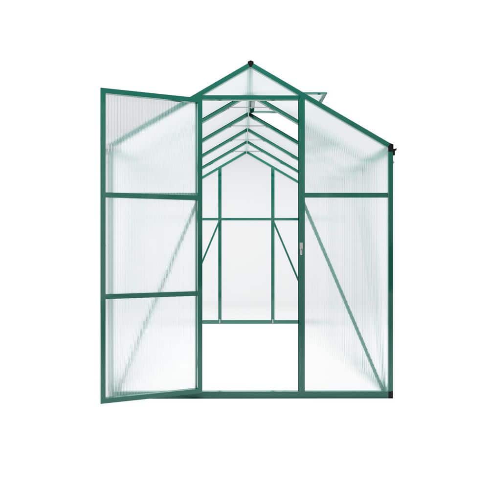 6 ft. x 10 ft. Outdoor Garden Walk-in Greenhouse with Green Aluminum Frame Adjustable Vents Lockable Door UV Protection price history on PriceWatchPro