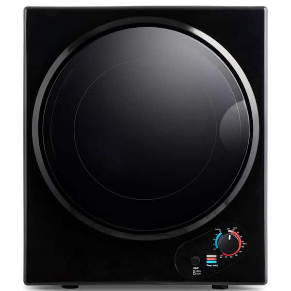 Xspracer 1.5 cu. ft. Vented Front Load Electric Portable Laundry Dryer in Black with Easy Knob Control, Wall Mount Kit Included