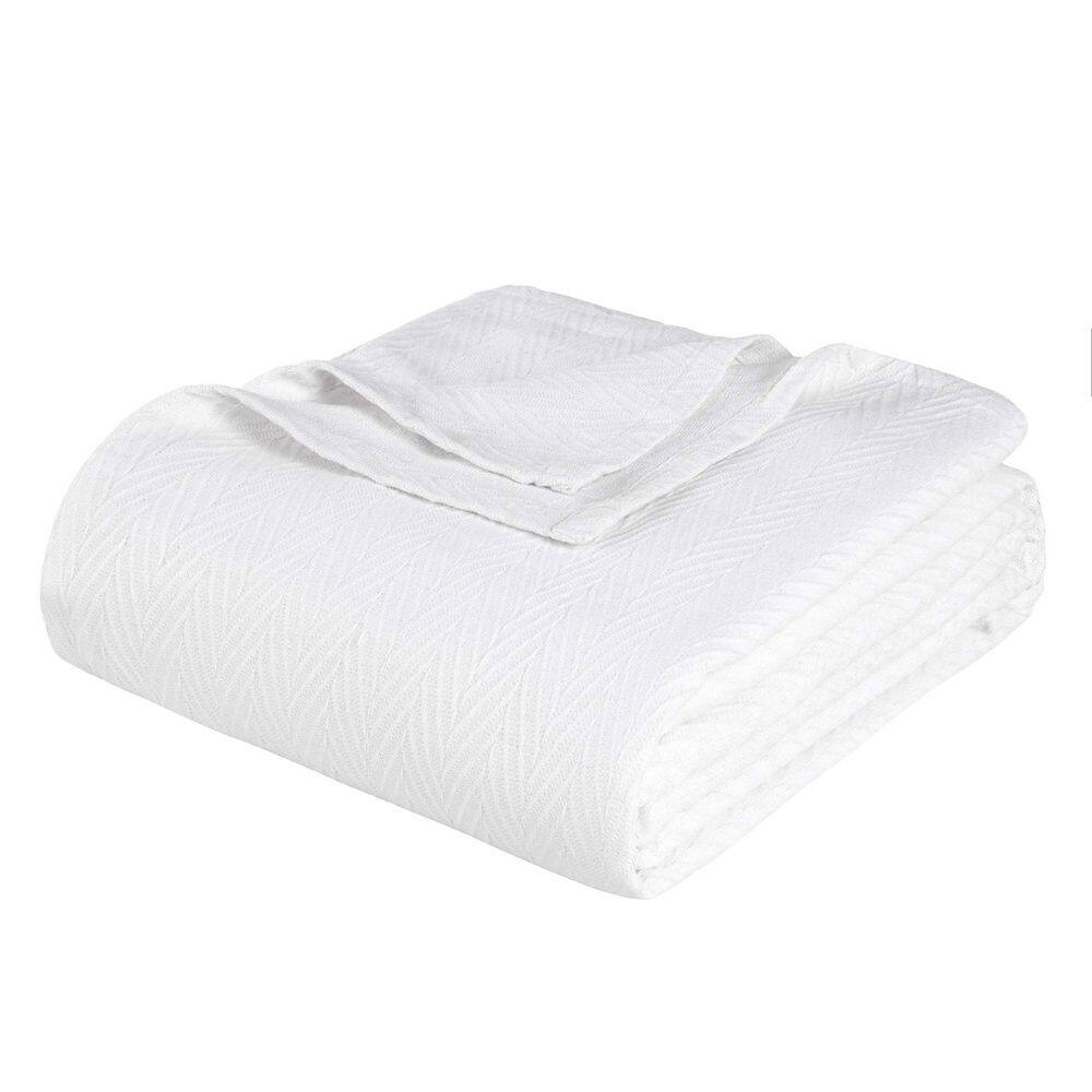 Metro White Chevron Zig-Zag Modern All-Season Cotton Twin Blanket price history on PriceWatchPro