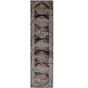 Crop Nain Beige and Blue 2 ft. x 10 ft. Area rug